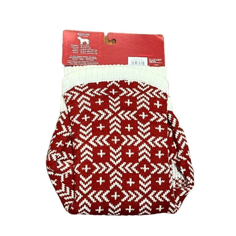 ‎Wondershop Red and White Pet Sweater, Size M, NWT